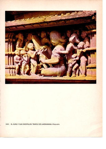 LAMINA 28037: Guru y sus discipulos, Templo de Lakshamana, Khajuraho