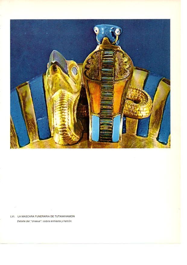 LAMINA 27958: Detalle de la mascara funeraria de Tutankhamon