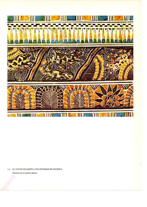 LAMINA 27954: Panel lateral del cofre con escenas de caceria de la tumba de Tutankhamon
