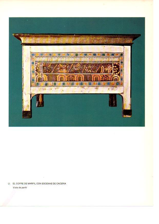 LAMINA 27953: Perfil del cofre con escenas de caceria de la tumba de Tutankhamon