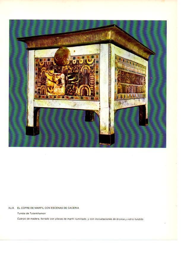 LAMINA 27951: Cofre con escenas de caceria de la tumba de Tutankhamon