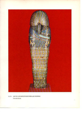 LAMINA 27950: Dorso de un sarcofago para visceras de la tumba de Tutankhamon