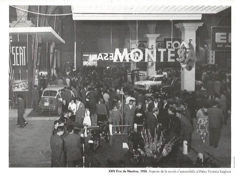 LAMINA V02488: XXIV Fira de Mostres 1956. Seccions de automoviles en Palau Victoria Eugenia