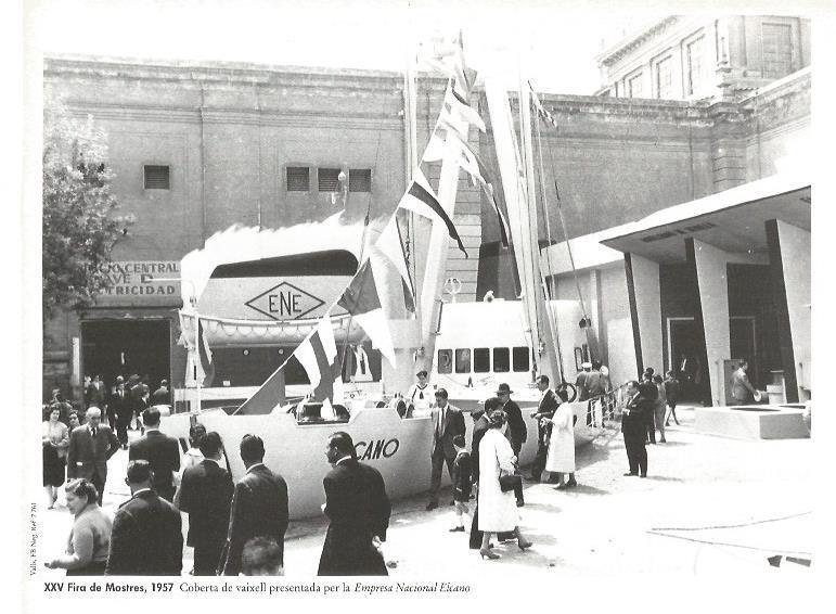 LAMINA V02496: XXV Fira de Mostres 1957. Cubierta de barco de Empresa Nacional Elcano