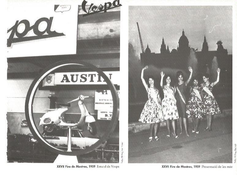 LAMINA V02515: XXVII Fira de Mostres 1959. Estand Vespa y presentacion de las misses