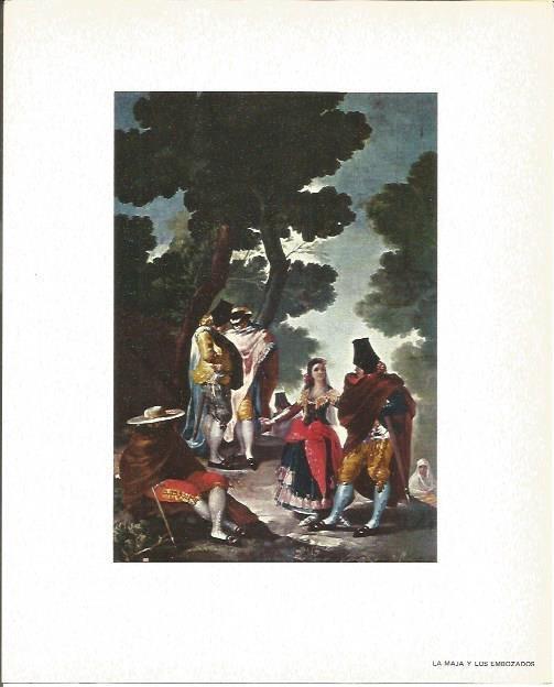 LAMINA V02120: La maja y los embozados por Goya