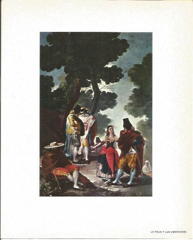 LAMINA V02120: La maja y los embozados por Goya