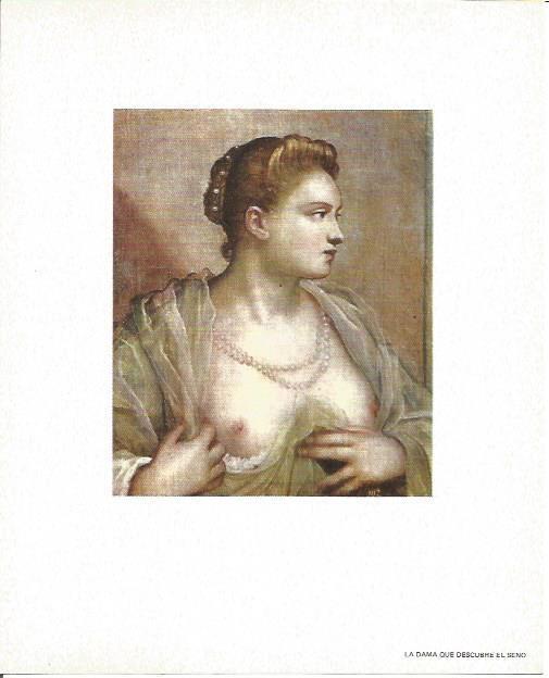 LAMINA V02129: La dama que descubre el seno por Tintoretto