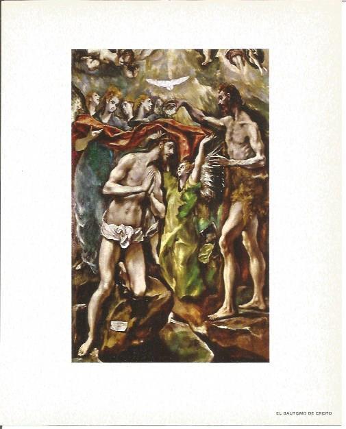 LAMINA V02091: El bautismo de Cristo por El Greco