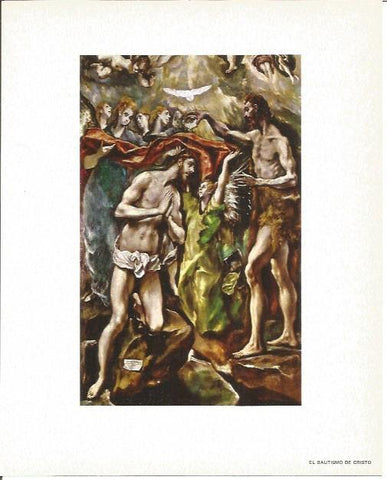 LAMINA V02091: El bautismo de Cristo por El Greco