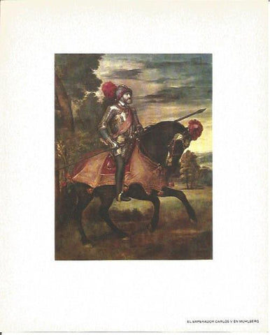 LAMINA V02103: El Emperador Carlos V en Muhlberg por Tiziano