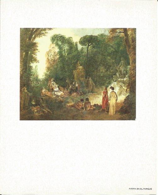LAMINA V02109: Fiesta en el parque por Jean Antoine Watteau