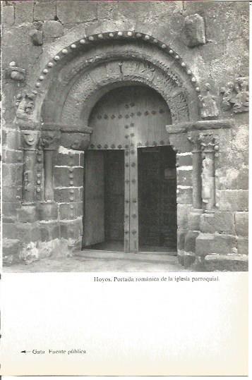 LAMINA V02055: Caceres. Portada romanica en iglesia parroquial, Hoyos