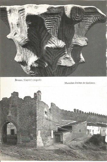 LAMINA V02029: Caceres. Capitel visigodo en Brozas y murallas arabes de Galisteo