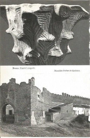 LAMINA V02029: Caceres. Capitel visigodo en Brozas y murallas arabes de Galisteo