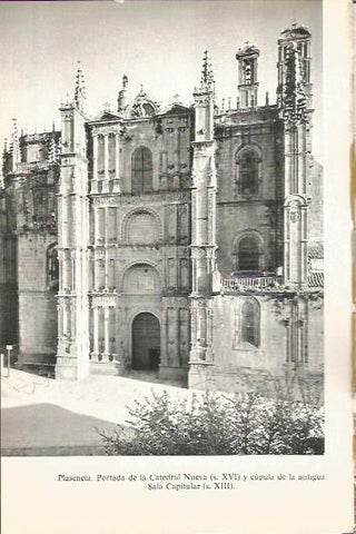 LAMINA V02051: Caceres. Portada de la Catedral Nueva y cupula en Plasencia