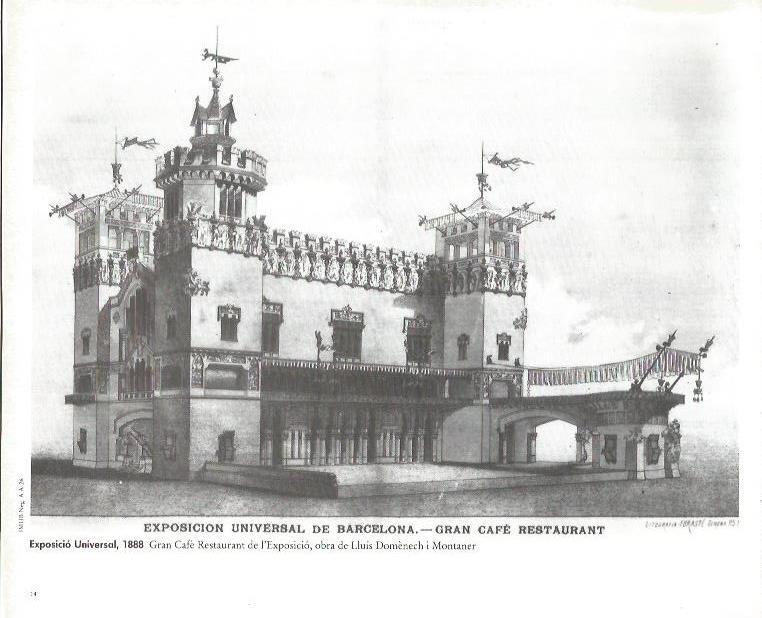 LAMINA V02345: Exposicio Universal 1888. Gran Café de la Exposición de Domenech i Montaner