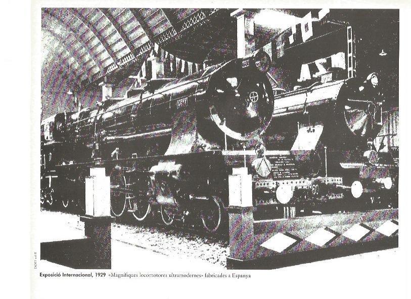 LAMINA V02422: Exposicio Internacional 1929. Locomotoras ultramodernas fabricadas en España