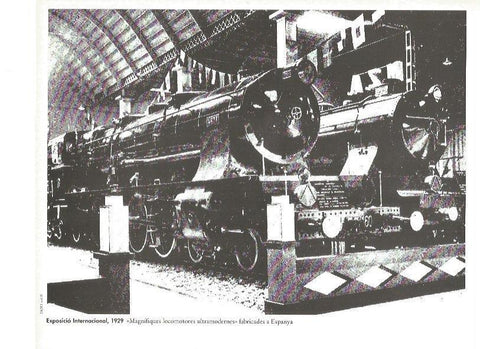 LAMINA V02422: Exposicio Internacional 1929. Locomotoras ultramodernas fabricadas en España