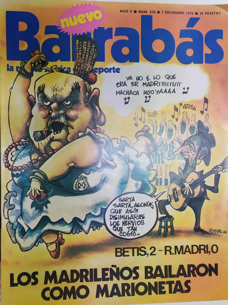 Revista: BARRABAS, Año V, Numero 218: Los madrileños bailaron como marionetas (7 diciembre 1976) Poster campo de futbol por Mordillo