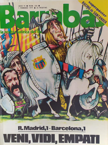 Revista: BARRABAS, Año VI, Numero 226: Veni, Vidi, Empati (1 febrero 1977) Poster Racing de Santander