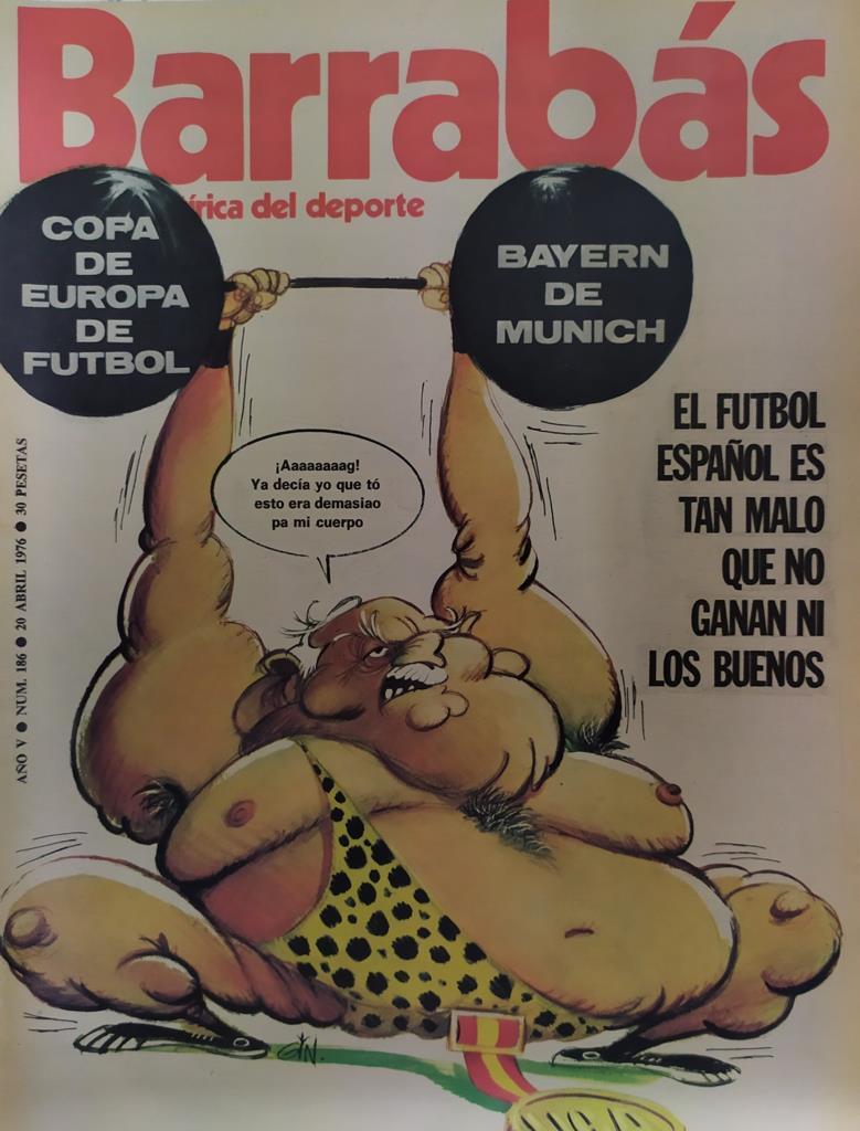 Revista: BARRABAS, Año V, Numero 186: El futbol español es tan malo que no ganan ni los buenos (20 abril 1976) Poster La alemana viene a tomar el sol
