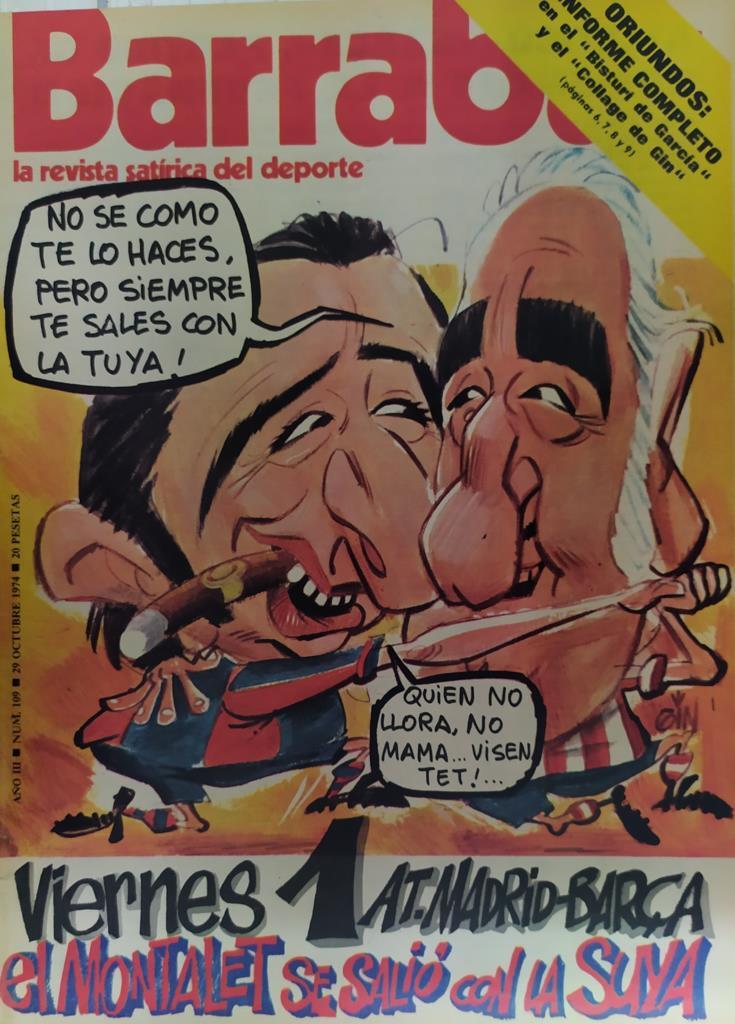 Revista: BARRABAS, Año III, numero 109: Viernes 1 At. Madrid-Barça El Montalet se salio con la suya (29 octubre 1974) Poster Chica bikini