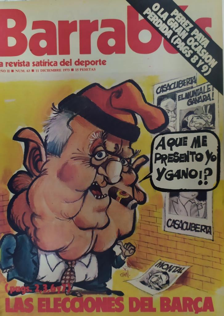 Revista: BARRABAS, Año II, numero 63: Las elecciones del Barça (11 diciembre 1973) Poster chica baquera