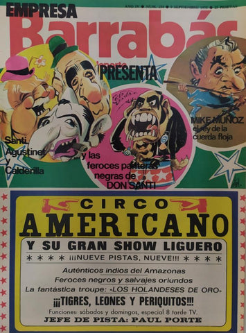 Revista: BARRABAS, Año IV, numero 154: Circo americano y su gran show liguero (9 septiembre 1975) Poster Chica jersey rayas