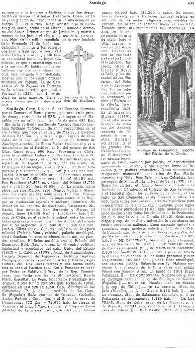 LAMINA 28990: Portico de la Gloria en Santiago de Compostela y cruz de la Orden de Santiago
