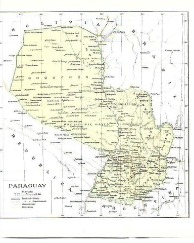 LAMINA 28792: Mapa de Paraguay