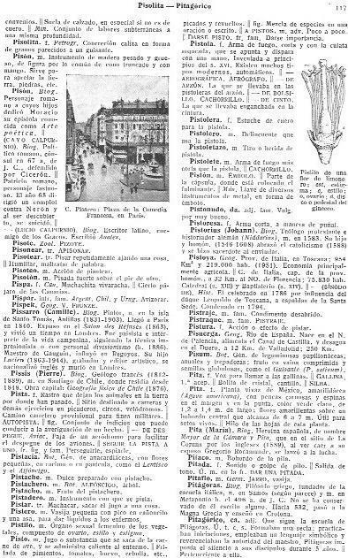 LAMINA 28843: Plaza de la Comedia Francesa en Paris y pistilo de limonero