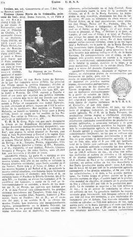 LAMINA 29146: La Princesa de los Ursinos, por Kargiliere y escudo de la URSS