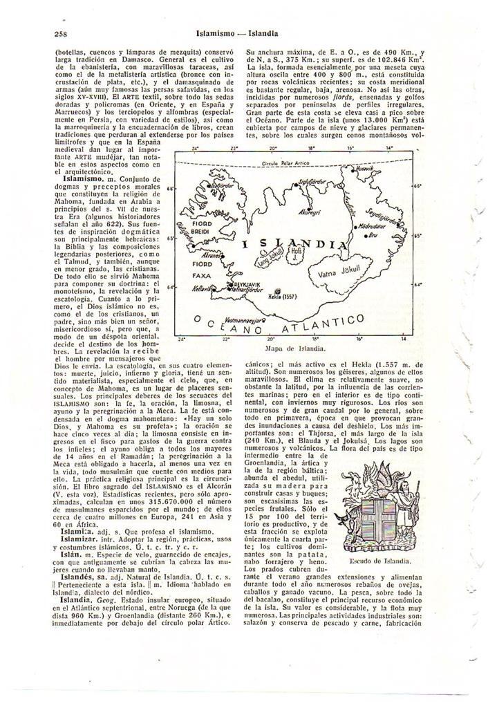 LAMINA 28479: Mapa y escudo de Islandia