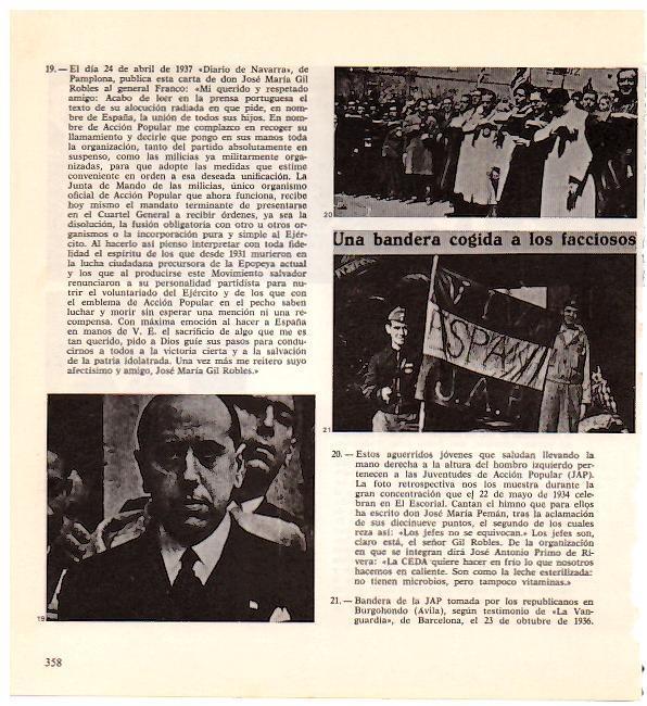 LAMINA 28350: Miembros de las Juventudes de Accion Popular y bandera de la JAP
