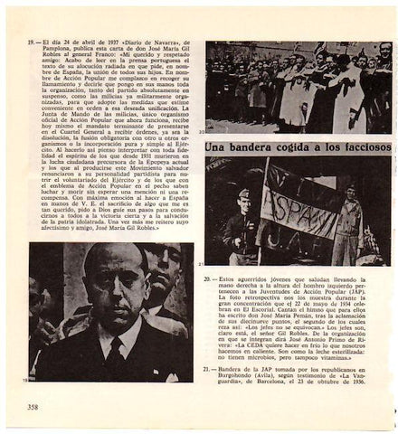 LAMINA 28350: Miembros de las Juventudes de Accion Popular y bandera de la JAP