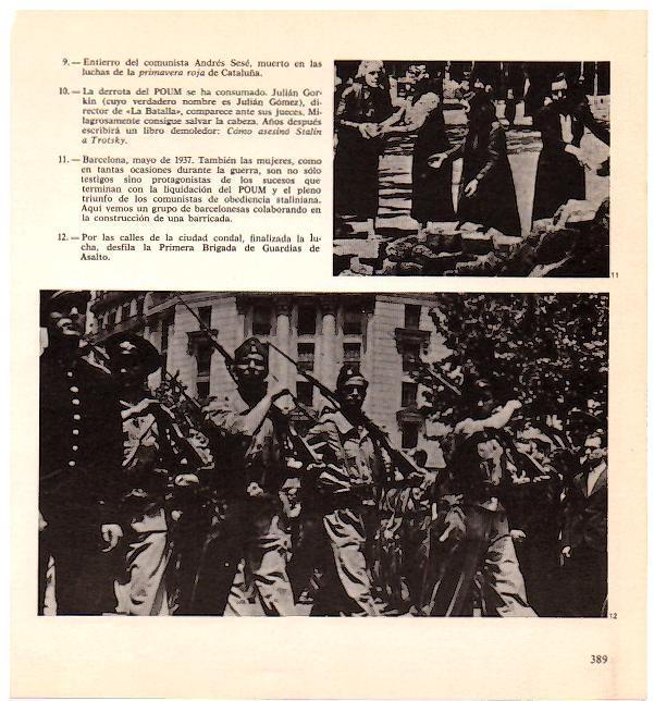 LAMINA 28354: Mujeres construyendo una barricada en 1937 y desfile de la Primera Brigada de Guardias de Asalto en Barcleona
