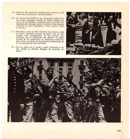 LAMINA 28354: Mujeres construyendo una barricada en 1937 y desfile de la Primera Brigada de Guardias de Asalto en Barcleona
