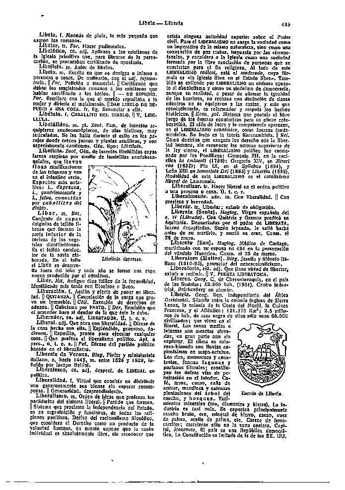 LAMINA 28382: Escudo de Liberia y Libellula depressa