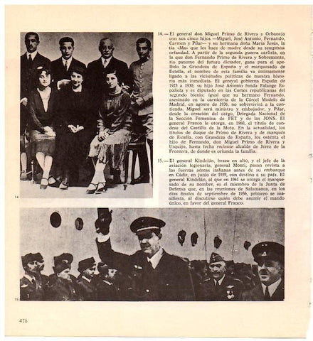 LAMINA 28370: Miguel Primo de Rivera con sus hijos y el general Kindelan