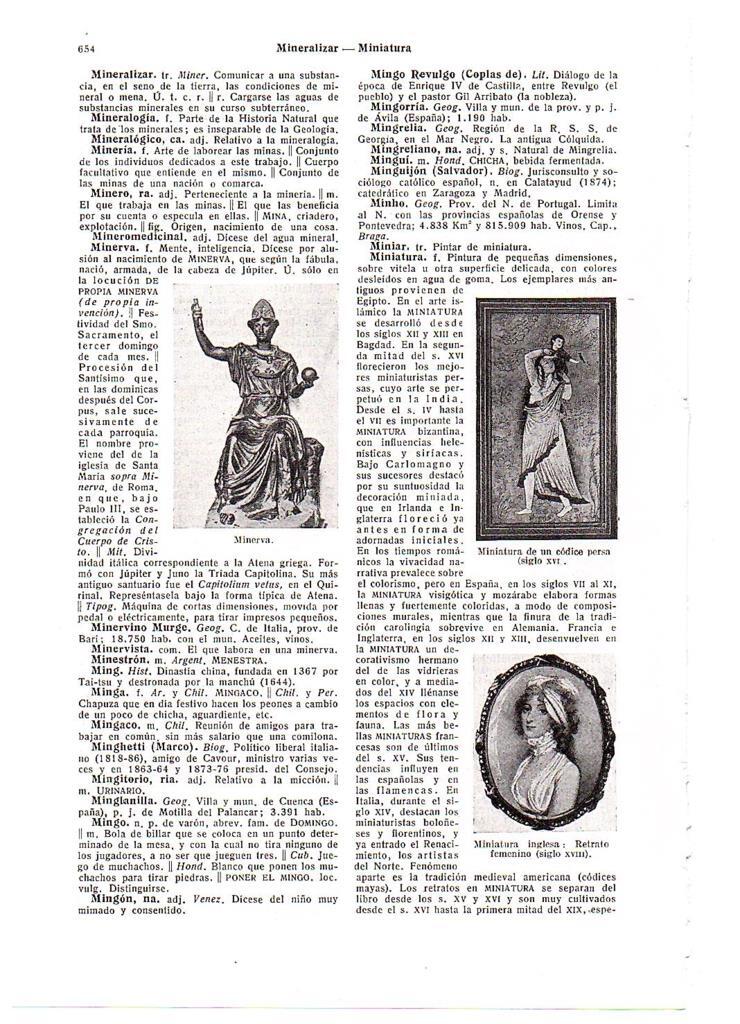 LAMINA 28688: Minerva y miniaturas persa e inglesa