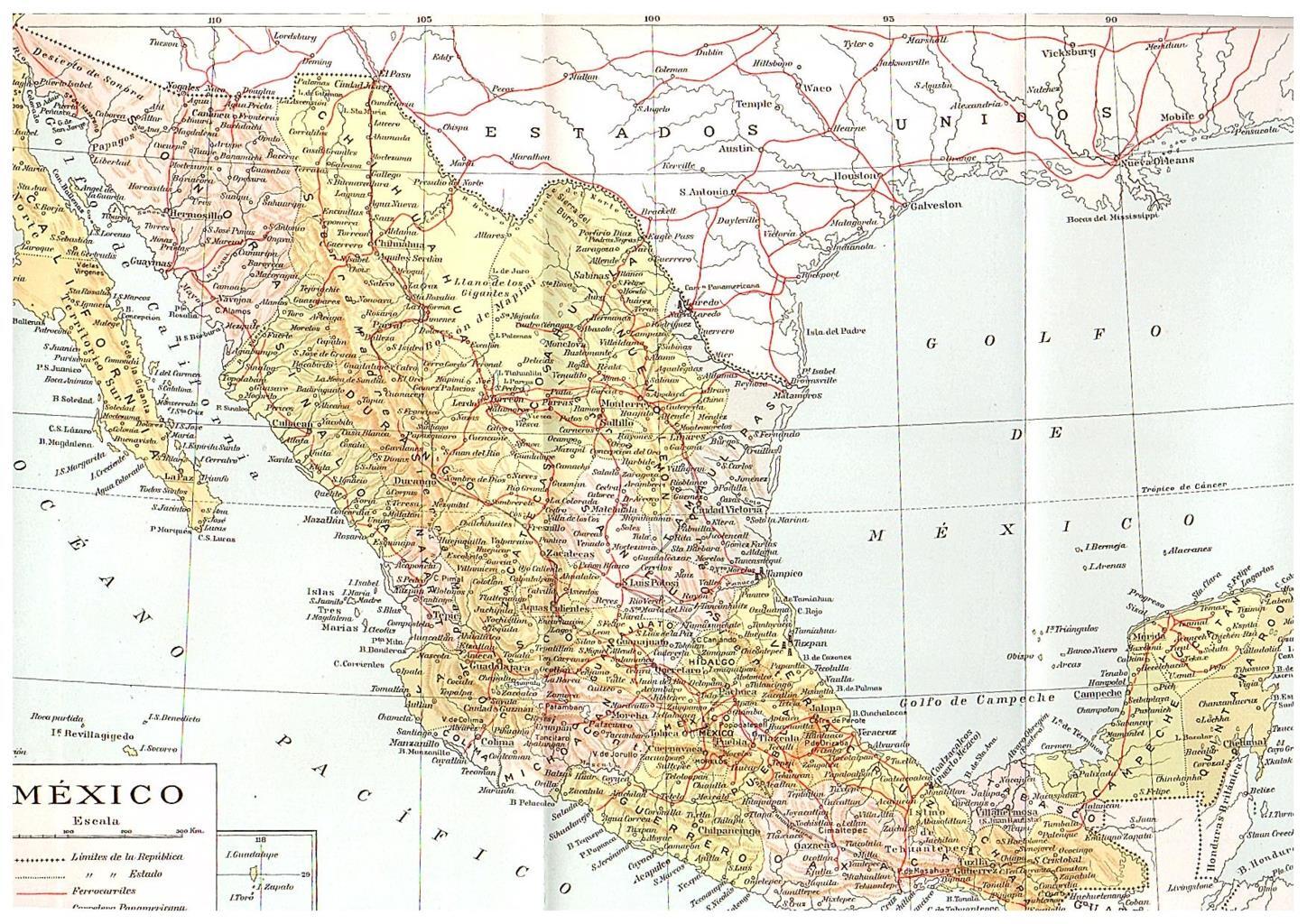 LAMINA 28677: Mapa de Mexico