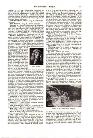 LAMINA 28739: Cataratas del Niagara e Isaac Newton