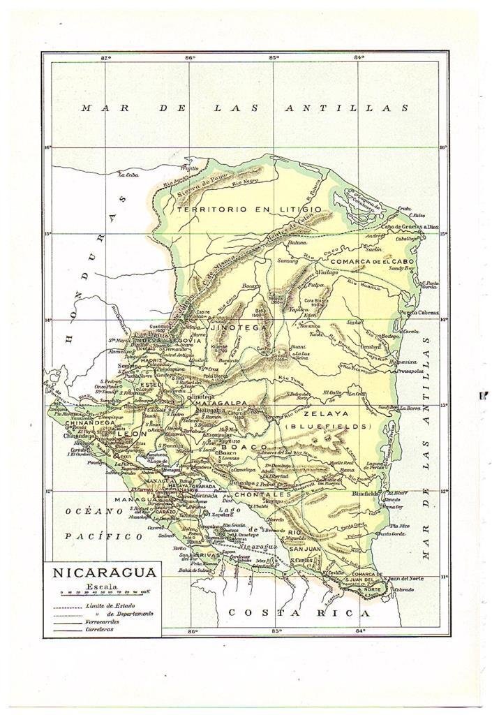 LAMINA 28740: Mapa de Nicaragua