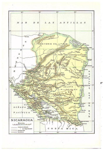 LAMINA 28740: Mapa de Nicaragua