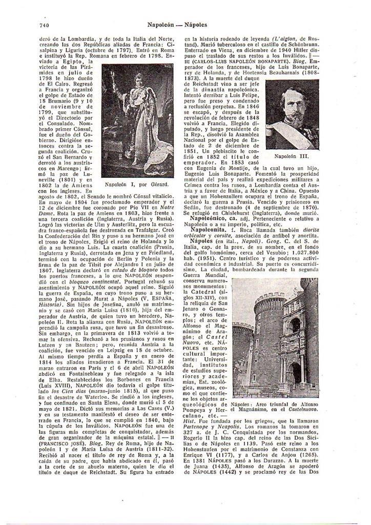 LAMINA 28726: Napoleon I, por Gerard y arco de Alfonso el Magnanimo en Napoles