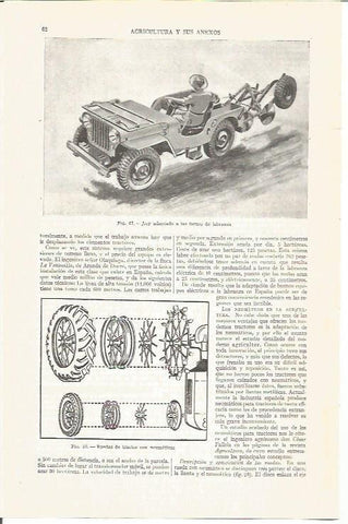 LAMINA V03811: Jeep para labranza y ruedas de tractor