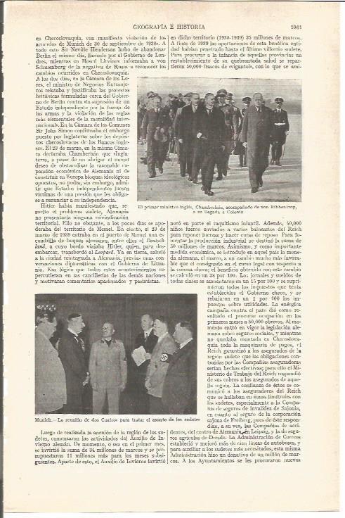 LAMINA V03758: Chamberlain y von Ribbentrop en Colonia y la reunion de los Cuatro en Munich