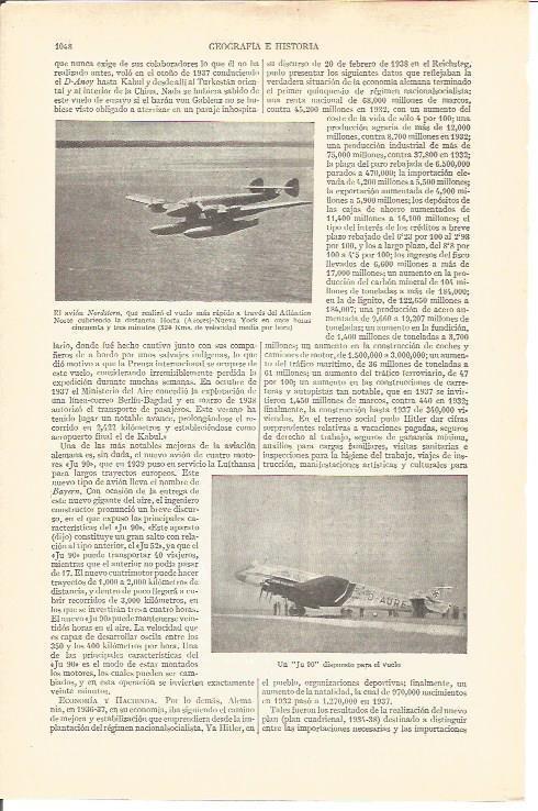 LAMINA V03753: Aviones Nordstern y  Ju 90