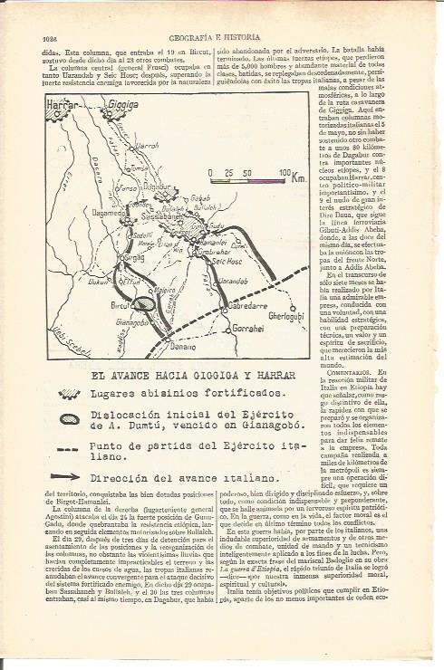 LAMINA V03748: Mapa del avance hacia Giggiga y Harrar